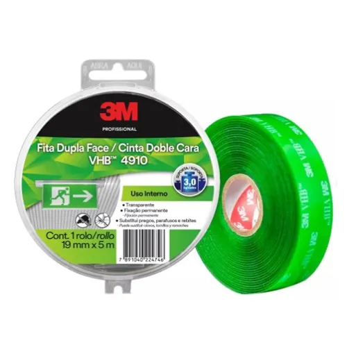 3M CINTA ADHESIVA DOBLE FAZ VHB  INTERIOR 19 MM X 5 MTS