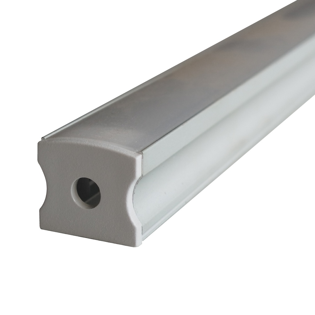 ALINS PERFIL DE ALUMINIO 1 METRO 17,2x14x4 KR-613 milky white cover+plug+Snap-milky white