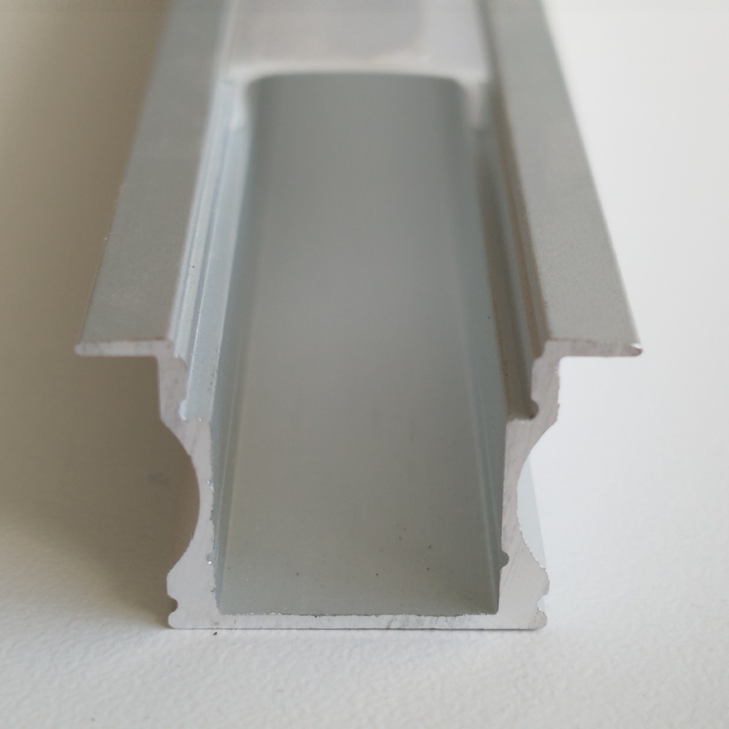 ALINS PERFIL DE ALUMINIO DE EMBUTIR 1 METRO 24X14,2 KR-613B milky white cover+plug+Snap-milky white