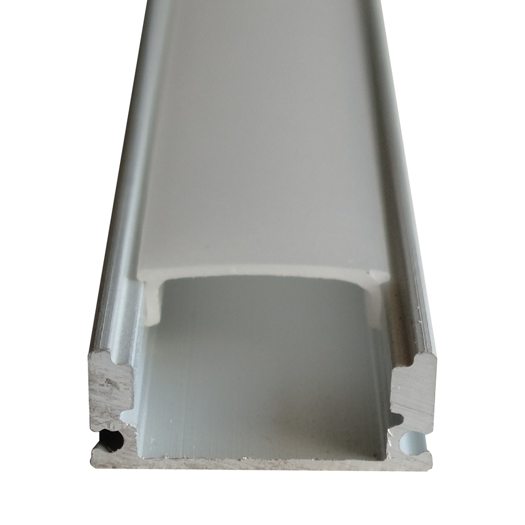 ALINS PERFIL DE ALUMINIO 1 METRO 7X12,4 KR-509 milky white cover+plug+Snap-milky white