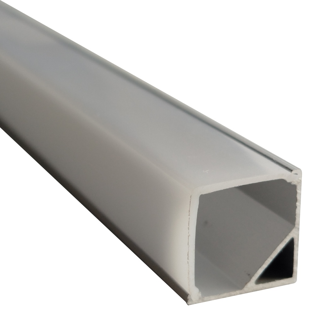 ALINS PERFIL DE ALUMINIO 1 METRO CUADRADO 16X16 KR-601 milky white cover+plug+Snap -milky white