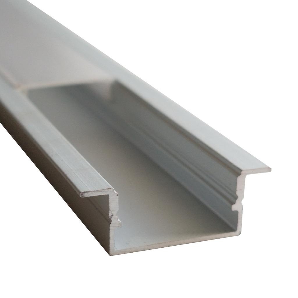 ALINS PERFIL DE ALUMINIO 1 METRO EMBUTIR 20X10 KR-2010A milky white cover+plug+Snap-milky white