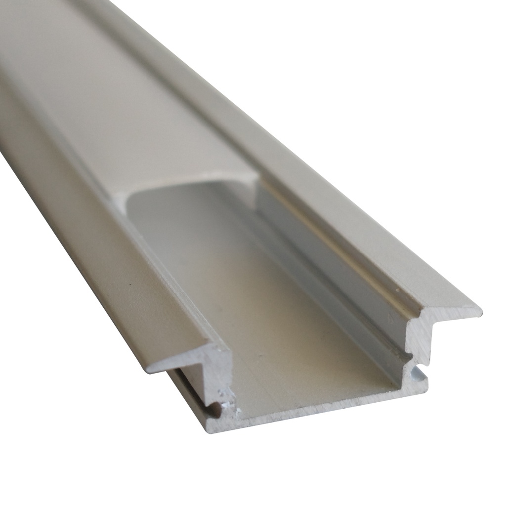 ALINS PERFIL DE ALUMINIO 1 METRO EMBUTIR 7X12,4 KR-508 milky white cover+plug+Snap-milky white