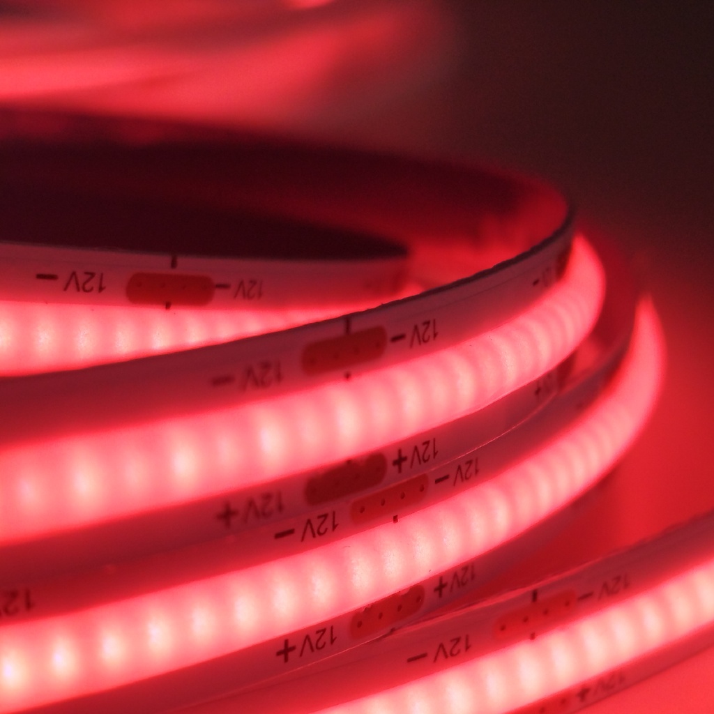 ALINS TIRA LED COB 12V-8MM-480LEDS/M  IP20 ROLLO 5 METROS ROJO