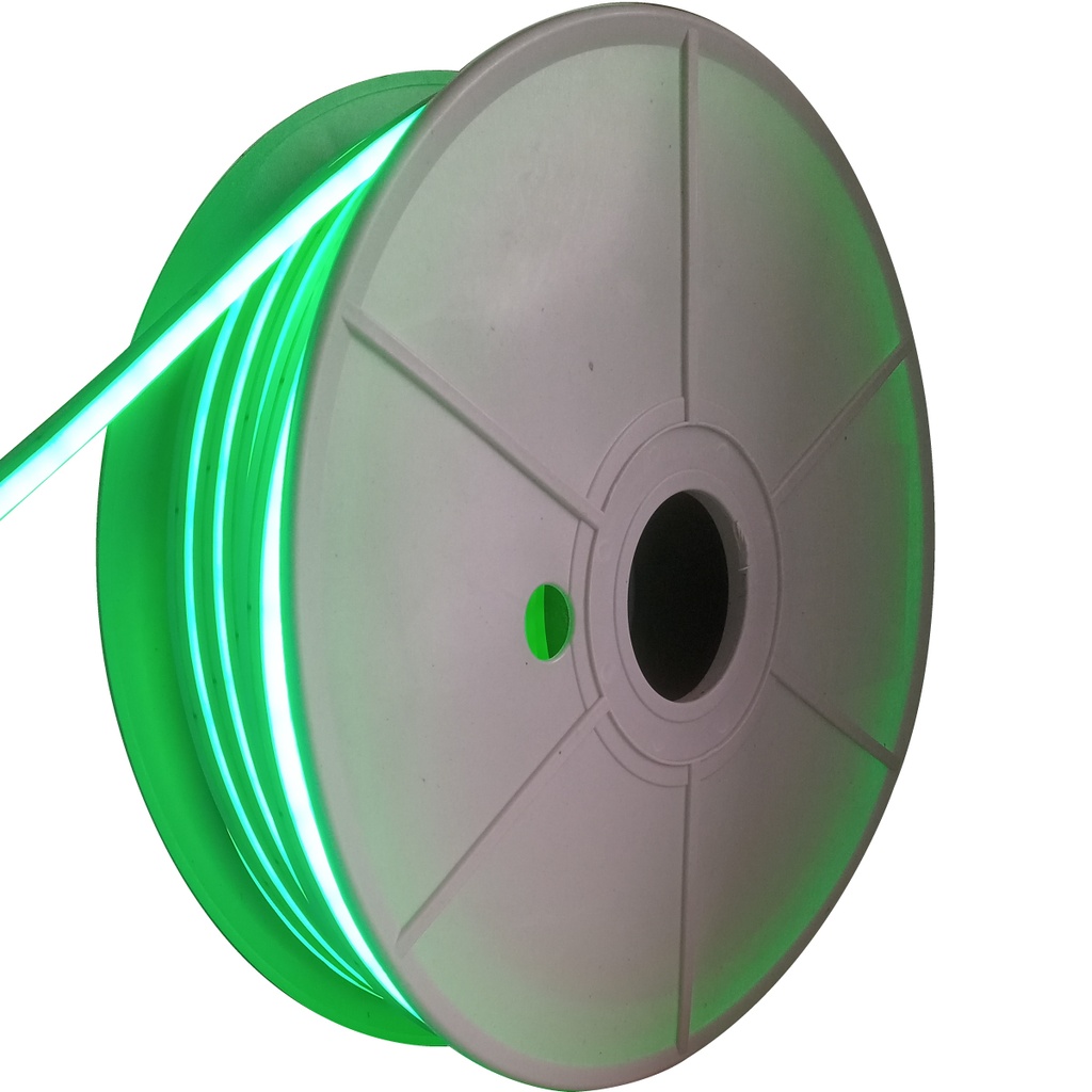 ALINS TIRA NEON 24V 6x12MM ROLLO DE 50 METROS VERDE