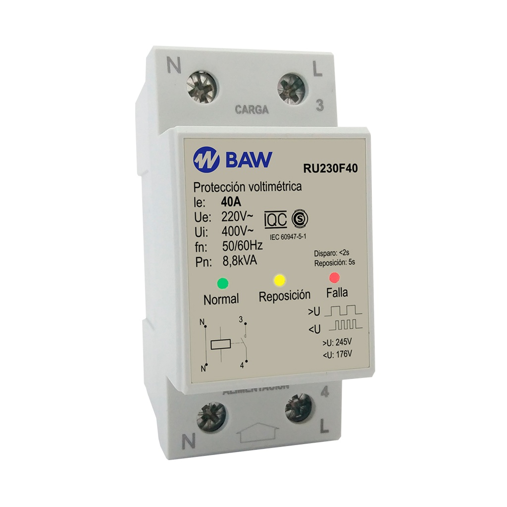 BAW PRETECCION BAJA Y ALTA TENSION 2P 220V -40A