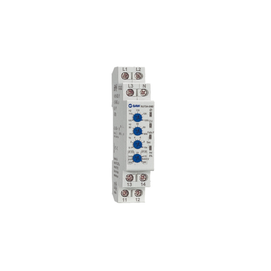 BAW PROTECCIÓN ANALÓGICA DE TENSIÓN TRIFÁSICA 3 O 4 CONDUCTORES RUT34-2M2