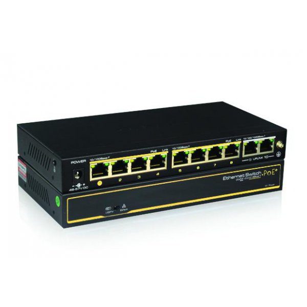 CYGNUS SWITCH 8 PUERTOS POE + 2 UPLINK