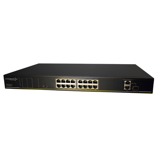 CYGNUS SWITCH CCTV 16 PUERTOS POE+2UPL GB + 1XSFP