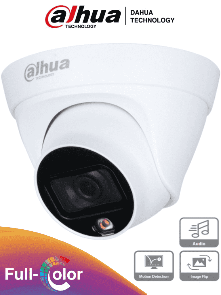DAHUA CAMARA IP DOMO 2MPX FULL COLOR MIC HDW1239T1P-A-LED-280 2.8MM