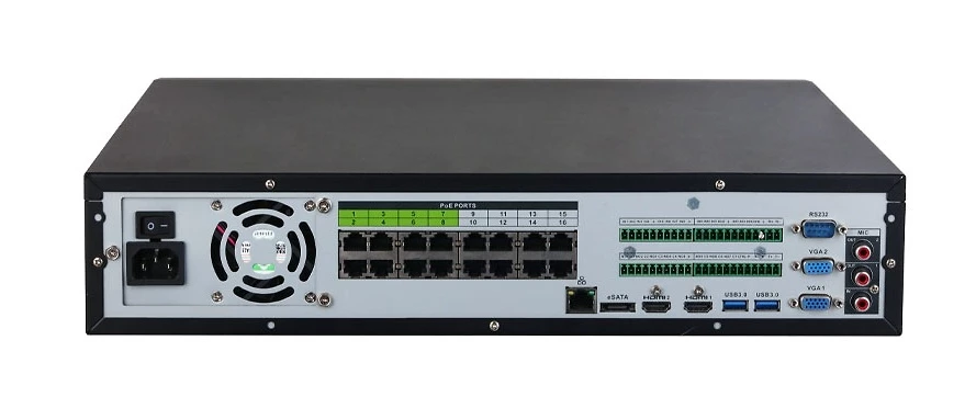 DAHUA NVR 64CH 16 PUERTOS POE H 265 + 2 CH RECONOCIMIENTO FACIAL DAHNVR5464-16P-EI