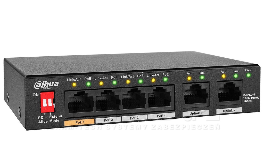 DAHUA SWITCH POE DE 4 PUERTOS GIGABIT PFS3006-4GT-60-V2