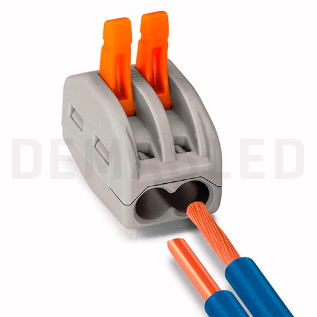 DEMASLED CONECTOR EMPALME FAST CLIP TIPO WAGO 2 POLOS