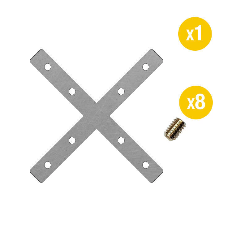 DEMASLED CONECTOR PARA PERFILES DE ALUMINIO FORMA DE "X"