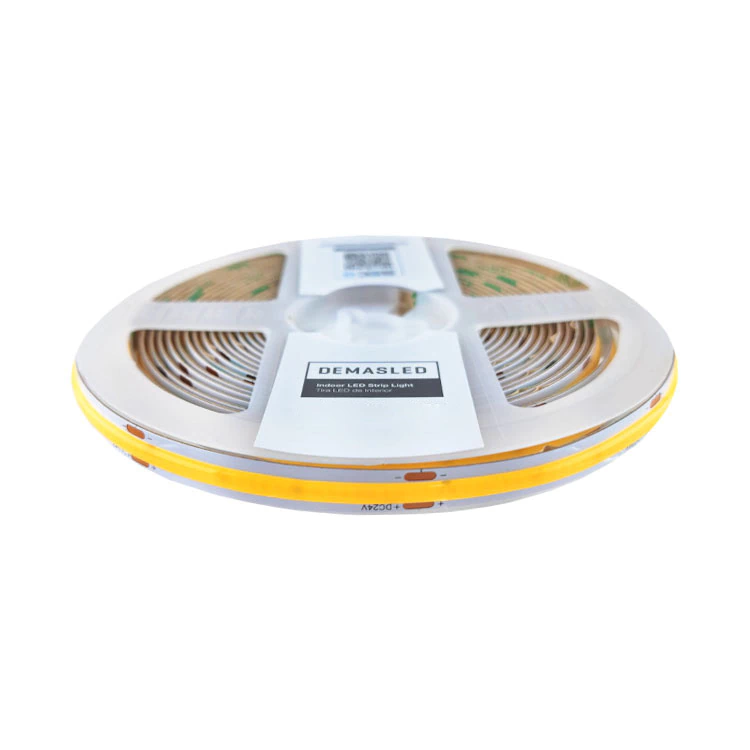 DEMASLED TIRA LED 24V COB 24V 11W/M BLANCO CÁLIDO 1200LM/M 480 LEDS/M 8MM 5M