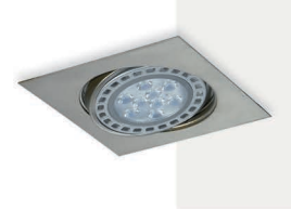 ECLIPSE ARTEFACTO P/ EMBUTIR CUADRADO 150MM AR111 GU10 BLANCO TEXTURADO