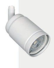 ECLIPSE CABEZAL CILINDRICO DICRO GU10 MOV. LATERAL BLANCO TEXTURADO