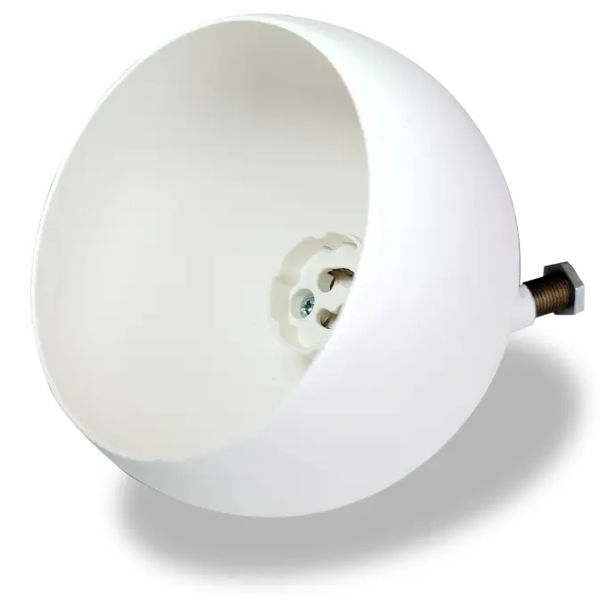 ECLIPSE CABEZAL ESFERA DE CHAPA DICRO GU10 8CM DIAMETRO BLANCO TEXTURADO