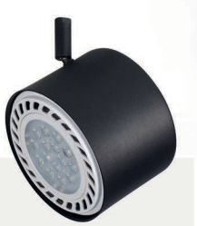 ECLIPSE SPOT MINI CILINDRICO C/ MOVIMIENTO 80X115 AR111 NEGRO TEXTURADO