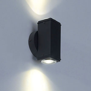 FAROLUZ BIDIRECCIONAL POLIPROPILENO RECTO DOS LUCES GU10 LED NEGRO