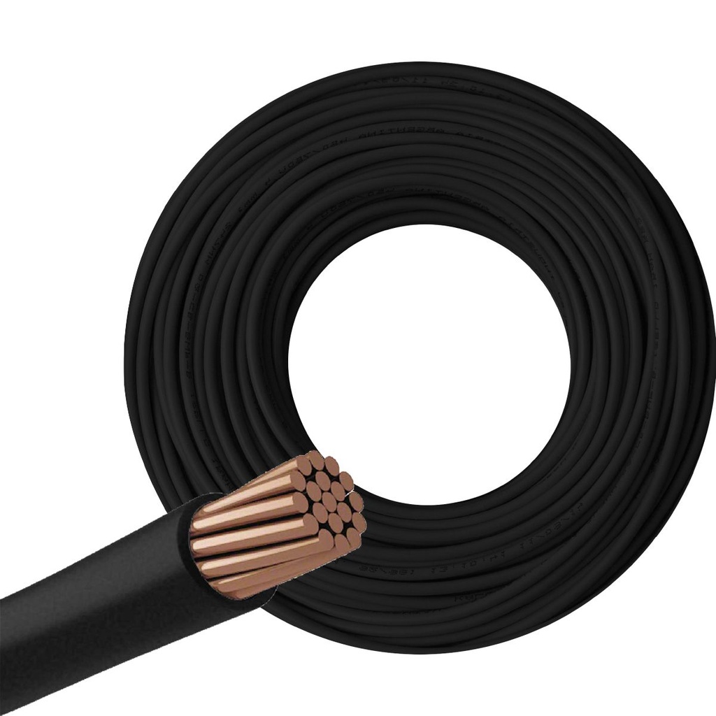 FONSECA CABLE PLAST. UNIPOLAR DE 1X4 NEGRO ROLLO