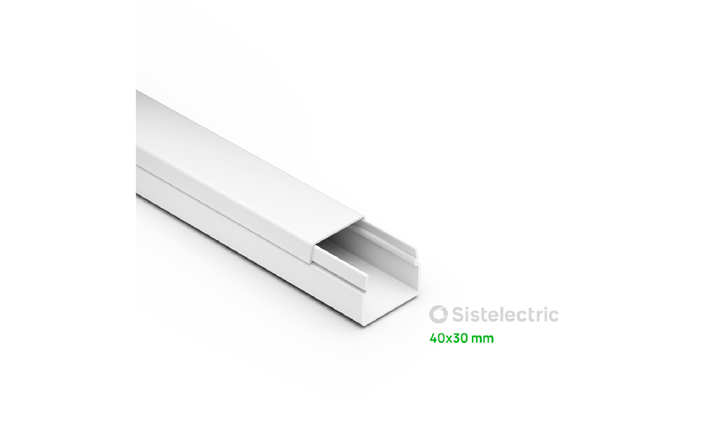 GENROD CABLECANAL SISTELECTRIC 40X30 CON CINTA AUTOADHESIVA X 2 MTS