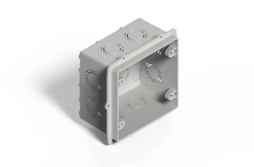GENROD CAJA CUADRADA EMBUTIR 10X10 CON OREJA PLASTICA