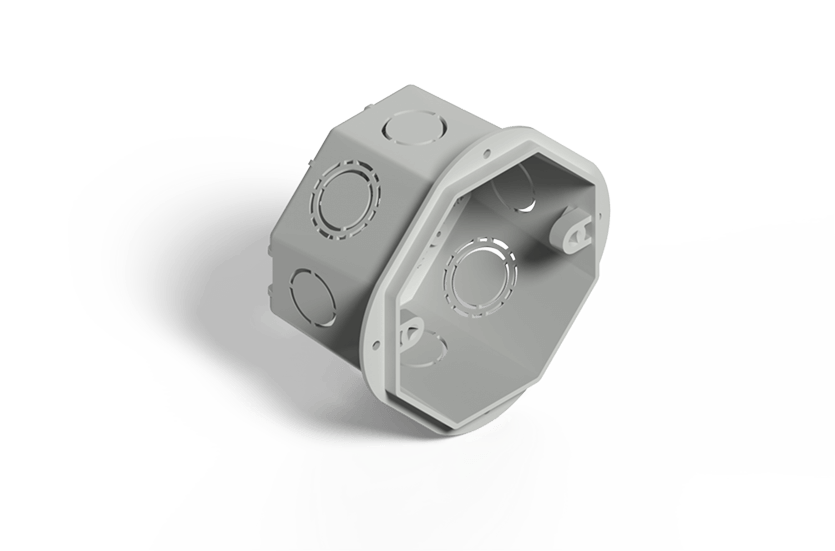 GENROD CAJA DE EMBUTIR OCTOGONAL GRANDE GRIS