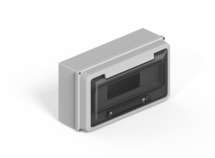 GENROD CAJA DIN SOBREPONER IP65 P/ TERMICA 12 MODULOS GRIS