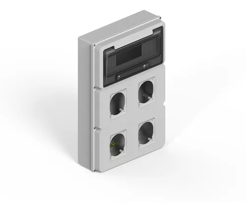 GENROD CAJA DIN SOBREPONER IP65 P/ TERMICA 12 MODULOS GRIS + MOD P/4 T ENCAPS