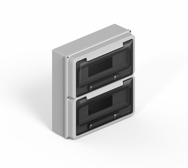 GENROD CAJA DIN SOBREPONER IP65 P/ TERMICA 24 MODULOS GRIS