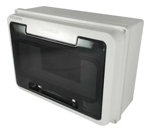 GENROD CAJA DIN SOBREPONER PILASTRA IP65 P/ TERMICA 9 MODULOS GRIS