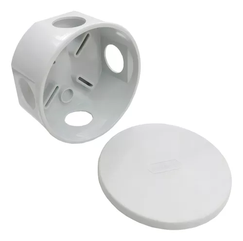 GENROD CAJA SOBREPONER OCTOGONAL CON TAPA/TAPONES GRIS