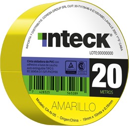 INTECK CINTA ADHESIVA AMARILLA 20 MTS