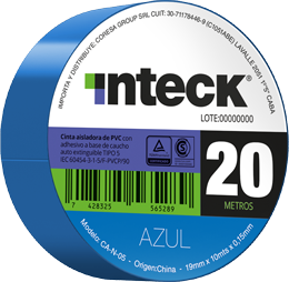 INTECK CINTA ADHESIVA AZUL  20 MTS