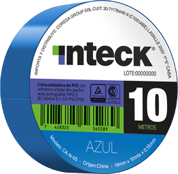 INTECK CINTA ADHESIVA AZUL 10 MTS