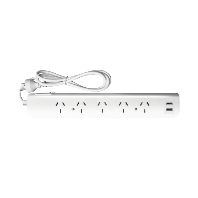 INTECK ZAPATILLA 5 TOMAS NORMALIZADA + 2USB 1,5 MTS DE CABLE PROTECTOR TERMICO (BLANCO)