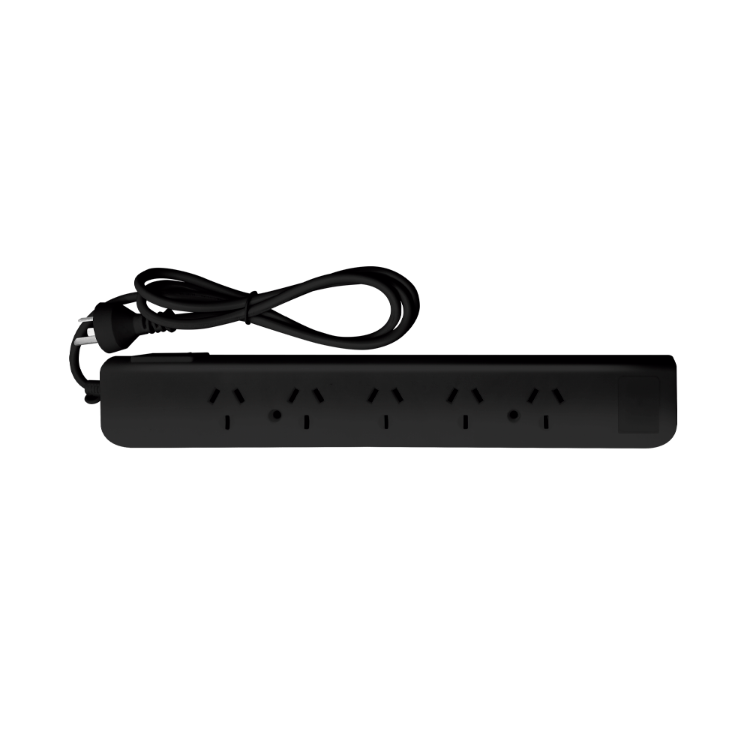 INTECK ZAPATILLA 5 TOMAS NORMALIZADA 1,5 MTS PROTECTOR TERMICO (NEGRO)