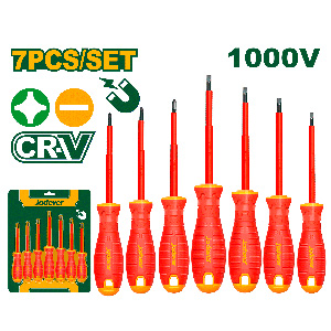JADEVER KIT DE DESTORNILLADORES AISLADOS DE 7 PIEZAS PLANOS Y PHILIPS