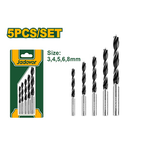 JADEVER KIT DE MECHAS PARA MADERA DE 5 PIEZAS 3,4,5, 6 Y 8 MM