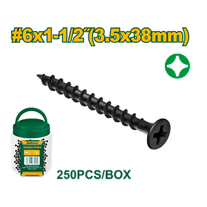 JADEVER TORNILLO DRYWALL 6X1-1/2" 3.5X38MM PASO GRUESO - PHILLIPS - 250 UNIDADES