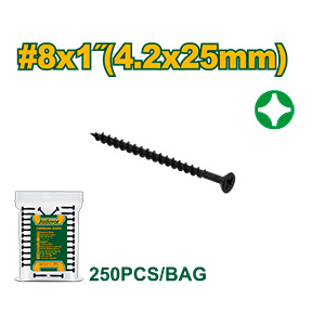 JADEVER TORNILLO DRYWALL 8X1" 4.2X25MM PASO GRUESO - PHILLIPS - 250 UNIDADES