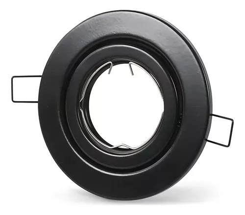 MACROLED ARO DE EMBUTIR DICROICA MOVIL NEGRO 8CM