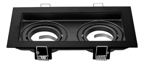 MACROLED ARTEFACTO DE EMBUTIR X2 DICRO MARCO NEGRO
