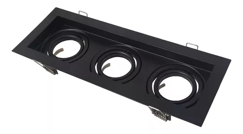 MACROLED ARTEFACTO DE EMBUTIR X3 DICRO MARCO NEGRO