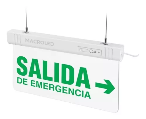MACROLED CARTEL DE SALIDA DE EMERGENCIA LUMINOSO