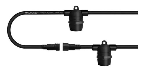 MACROLED GUIRNALDA 10MT X 20 PORTALAMPARA E27 IP66