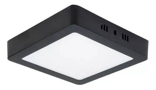 MACROLED PANEL PLAFON CUADRADO APLICAR NEGRO 12W CALIDO 3000K