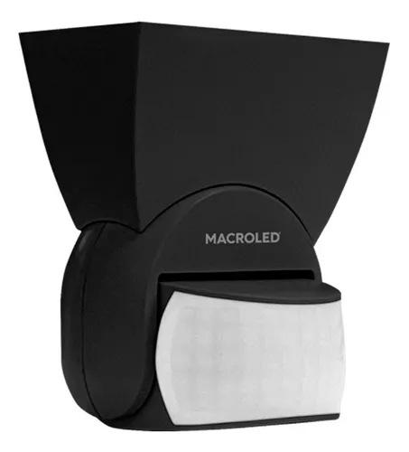 MACROLED SENSOR DE MOVIMIENTO NEGRO 180° 12M DE ALCANCE IP65 SMPN-180-12M-IP65