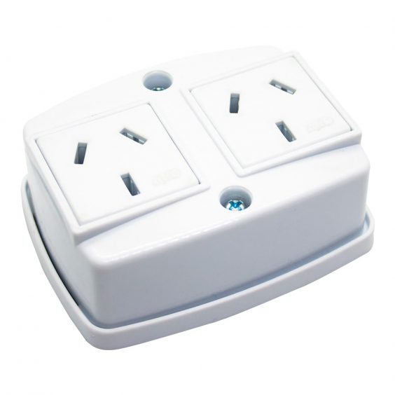 MIG DOBLE TOMACORRIENTE UNIPOLAR 10A DE SOBREPONER NORMALIZADO